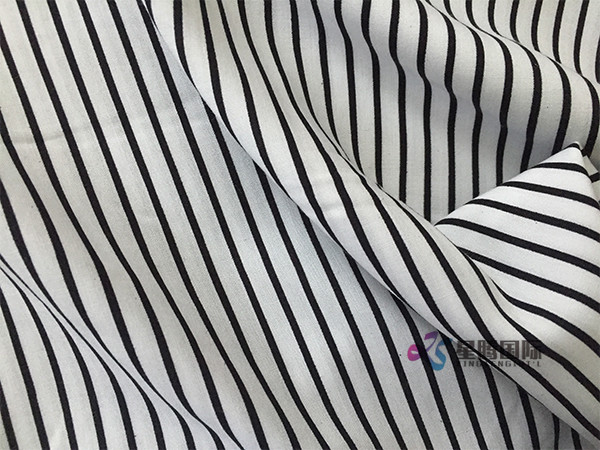 Black Stripe 100% Rayon Fabric