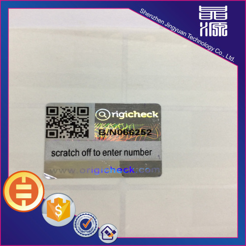 Scratch Off Laser Digital Hologram Security Label