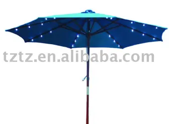 Wooden Solar Light Umbrella TZWSU7012