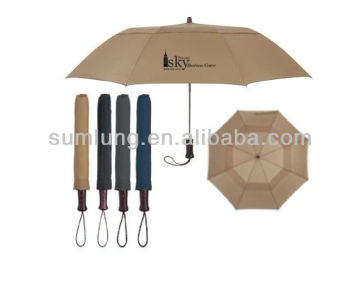 44 inch Arc Telescopic Folding Wood Handle Umbrella