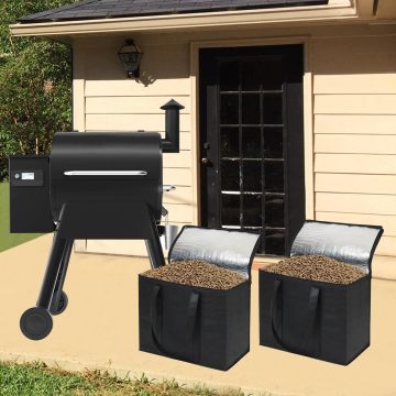 Wood Pellet Storage Containers Smoker Pellets Storage Bags with Base Plate