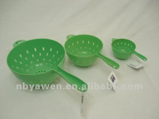 3 pcs pack plastic colander with handle