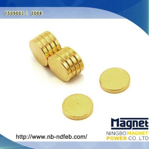 High Quality Gold Plated Cylinder Neodymium Magnet Manufacture China