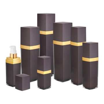 Customizable Black Acrylic Cosmetic Bottle - Square Shape, Hot Stamp Printing