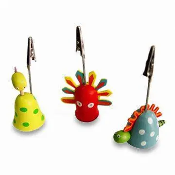 Note/Memo Holders, Made of Solid Wood and Metal Clip, Measures 9.5 x 5 x 3cm