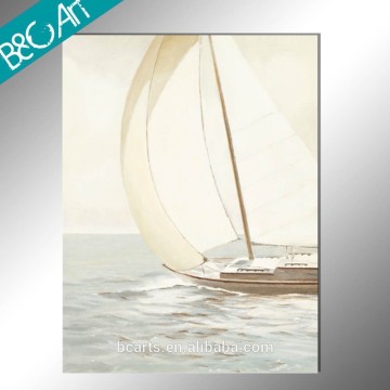 vintage handpaint ocean waves sailboat oil paintings