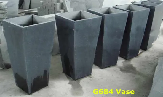 cheap black g684 stone vase