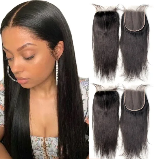 Brazilian human hair weave straight hair with closure