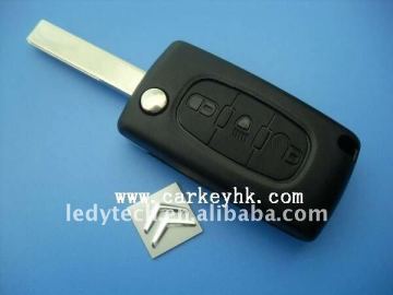 Best price Citroen 407 3 buttons flip remote key with light button, car key