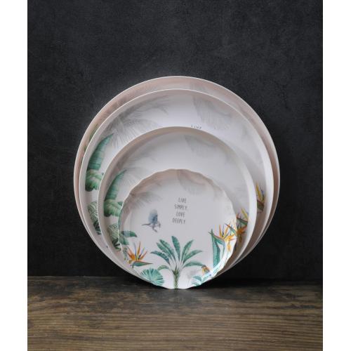 plant round serving tray for indoor and outdoor