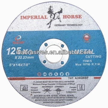 T41,metal cutting disc,125X3X16MM,70m/s