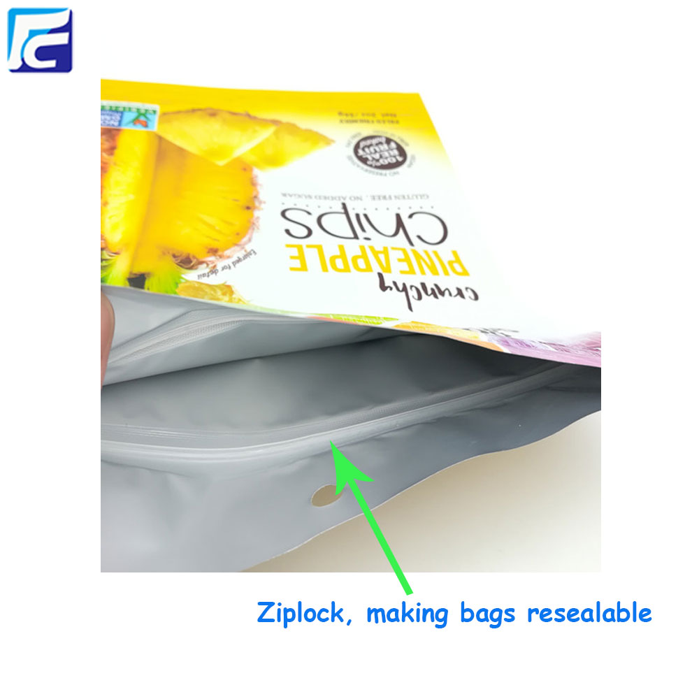 Aluminum ziplock plastic pouch