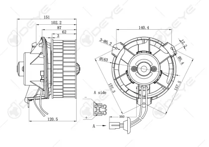 Air conditioner blower motor for CHRYSLER PACIFICA TOWN