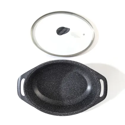 MGC Custom Safety Design Oval Grilled Fish Pan Set