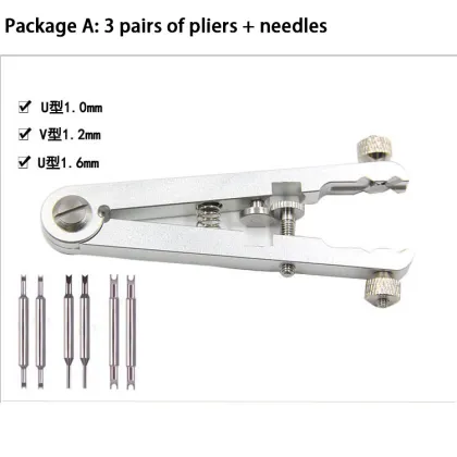6825 V-Spring Bar Plier Tool Set: Comprehensive Watch Strap Tool for Pin Removal and Band Replacement