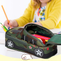 Car shape camouflage pattern polyester fabric large capacity pen bag for children