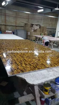 natural semiprecious gemstone slab tiger eye yellow stone
