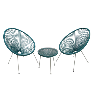 Sailing Leisure 3 Piece All-Weather  Outdoor Acapulco Patio Bistro Set with Glass on Top 1 Table and 2 Chairs