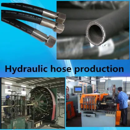 SAE100R2AT hydraulic wire braided rubber hose with rubber hose fittings