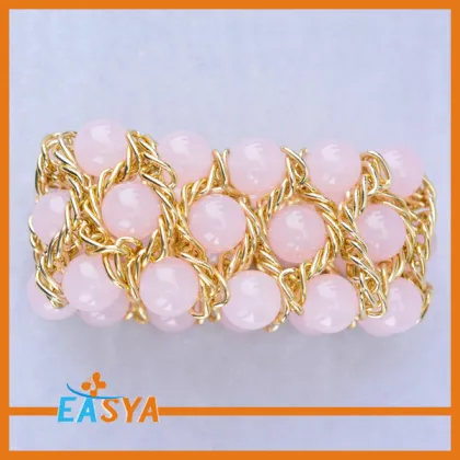 Gold Tone Chain Layered Beads Bracelet Jewelry