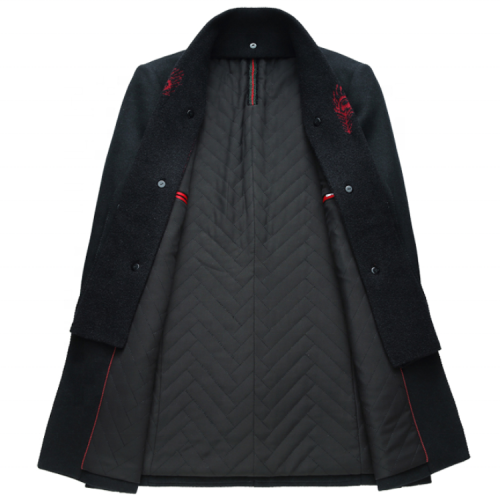 Best Value Men's Wool Coat with Sheep Fur Buttons