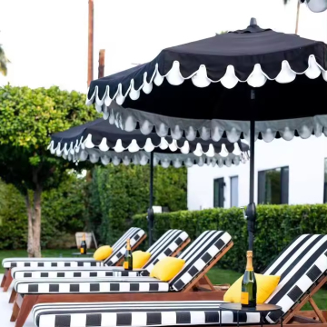 Wooden Sun Umbrella with Tassels - New Arrival Patio & Pool Cover