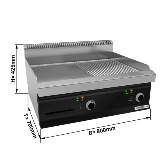 Fast Food Restaurant Severy Counter Top Griddle 2 Heating Zones