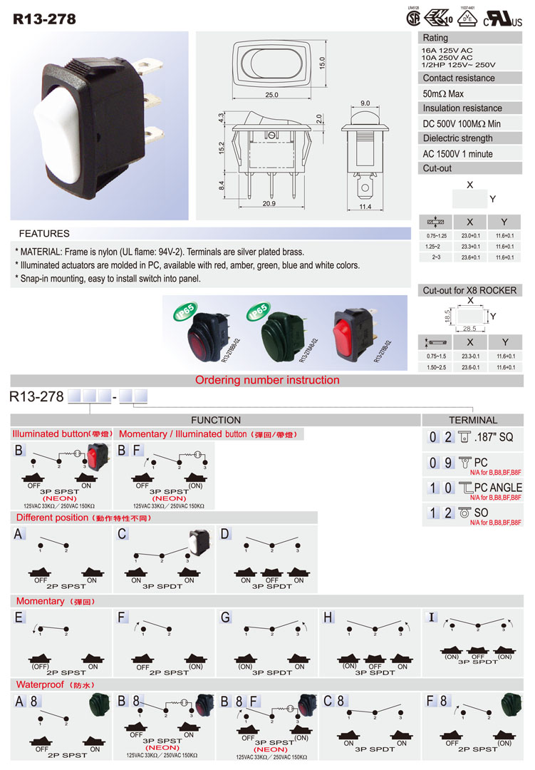 Marine Rocker Switches