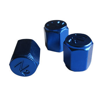 Tire Valve Caps, Made of Plastic and Aluminum