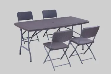 New Rattan Design Folding Plastic Table USE umbrella
