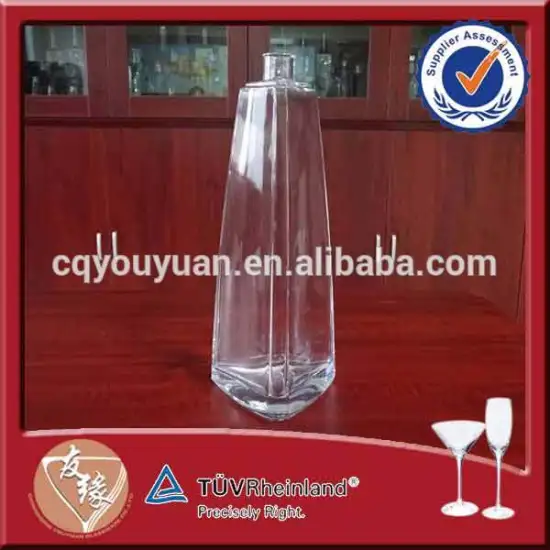 extra flint glass triangle shaped vodka glass 700ml bottles wholesale