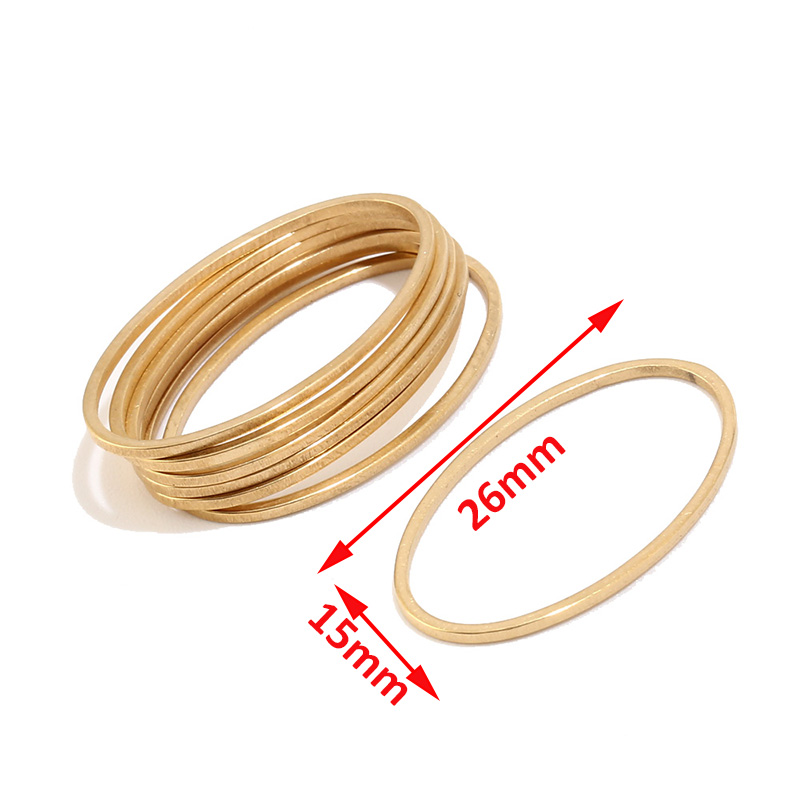 10pcs/lot Stainless Steel Gold Tone 25X18mm Moon Links Connectors Jewelry Accessories for Earring Making
