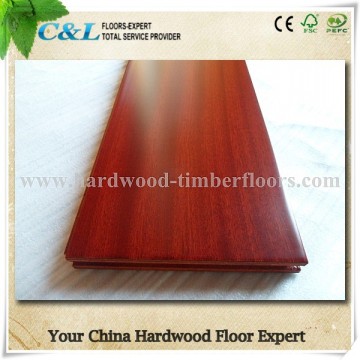 C&L mahogany color smooth surface sapele engineered flooring