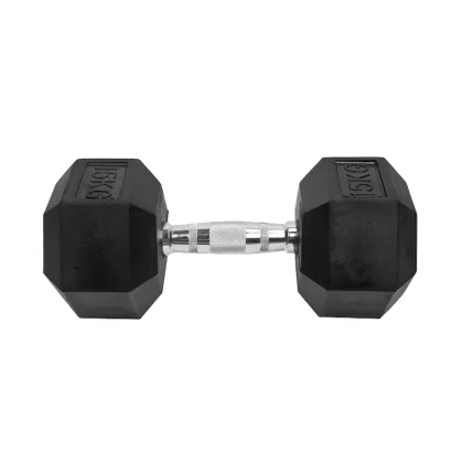 Fitness Gym Basic Equipment Gym Rubber Hex Dumbbells