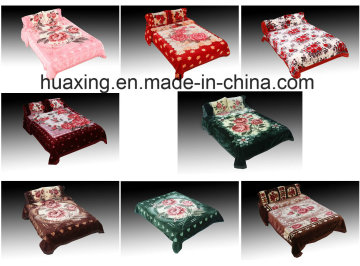 100% Polyester 4PCS Mink Blanket Set to Market for Indian Bedcover Bedding Set