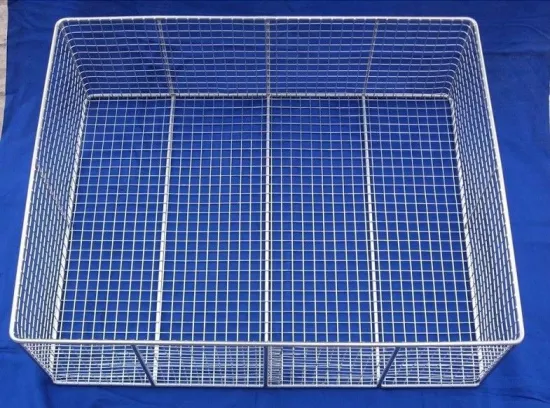 Customized Mesh Wire Basket Silver Chrome Plated For Foodstuff / Barbecue