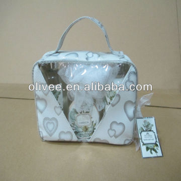 Cheap skin care product in cosmetic bag