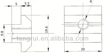 T slot nuts, M5 T slot nuts, M6 T slot nuts