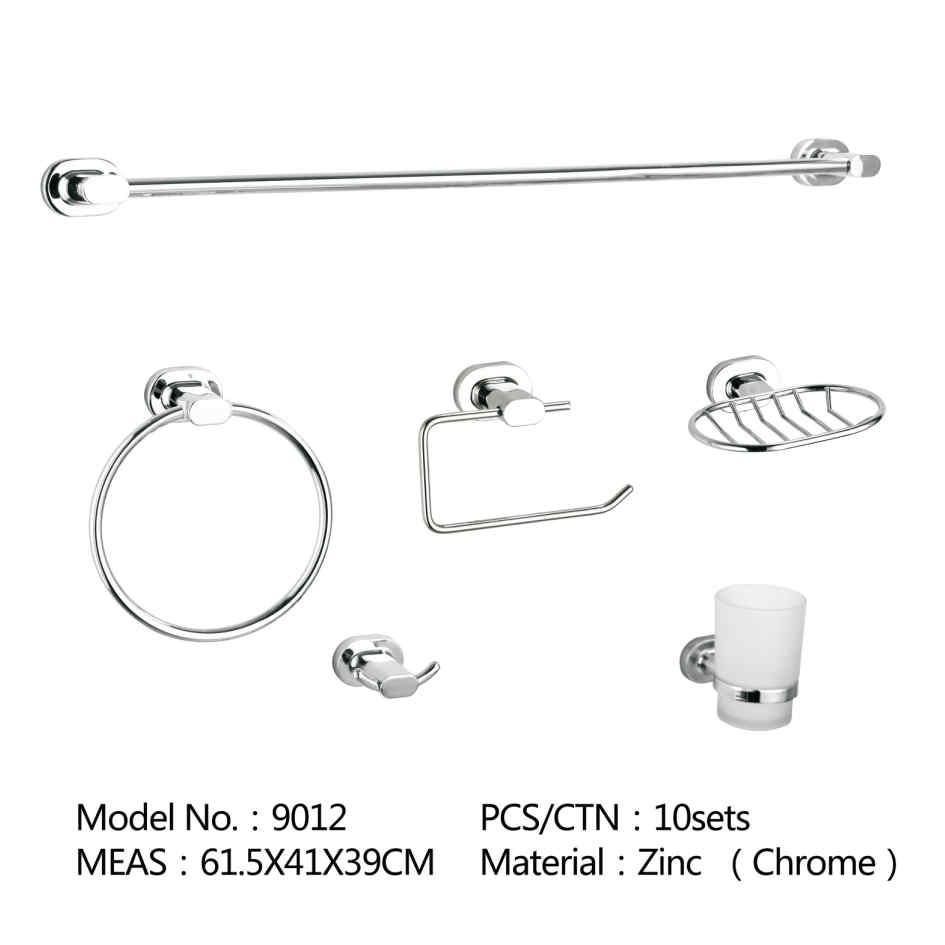 Wall Mounted Zinc Alloy Chrome Plated Bathroom Accessories Sets