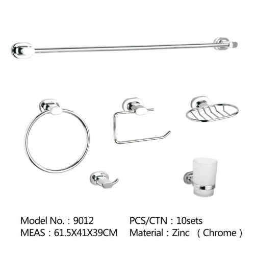 Wall Mounted Chromed Zinc Material Bathroom Accessory Sets