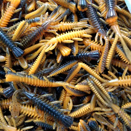 YOUME 15PCS/Bag Floating Soft Lures Shrimp Bait TPE Worm Baits for Pike, Trout, Bass