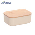 Multipurpose Plastic Food Storage Container With Bamboo Lid