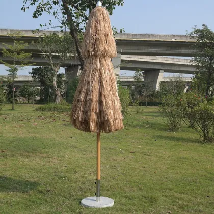 Natural Color Straw Thatched Outdoor Garden Parasols & Umbrellas