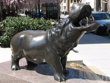 Dancing Hippo Statue