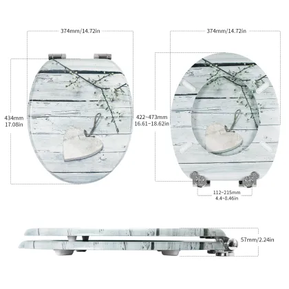 Fanmitrk Toilet Seat Love Lock Pattern MDFDJ2502