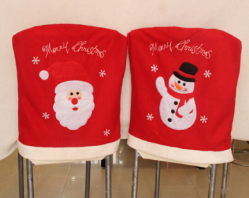 2016 new non-woven cheaper popular Santa snowman deer hat chair cover Christmas hat ornament
