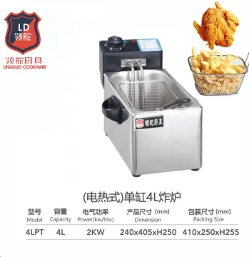 High efficiency stainless steel commercial kitchen equipment 4L electric fryer for frying french fryer