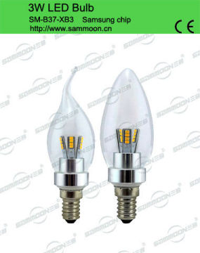 Best selling commercial use 3w candle bulb led bulb 250lm