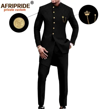 Plus Size Slim Fit African Two-Piece Clothing for Men - Autumn Season