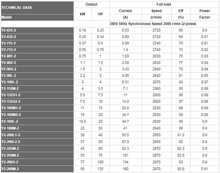 Motor Specification